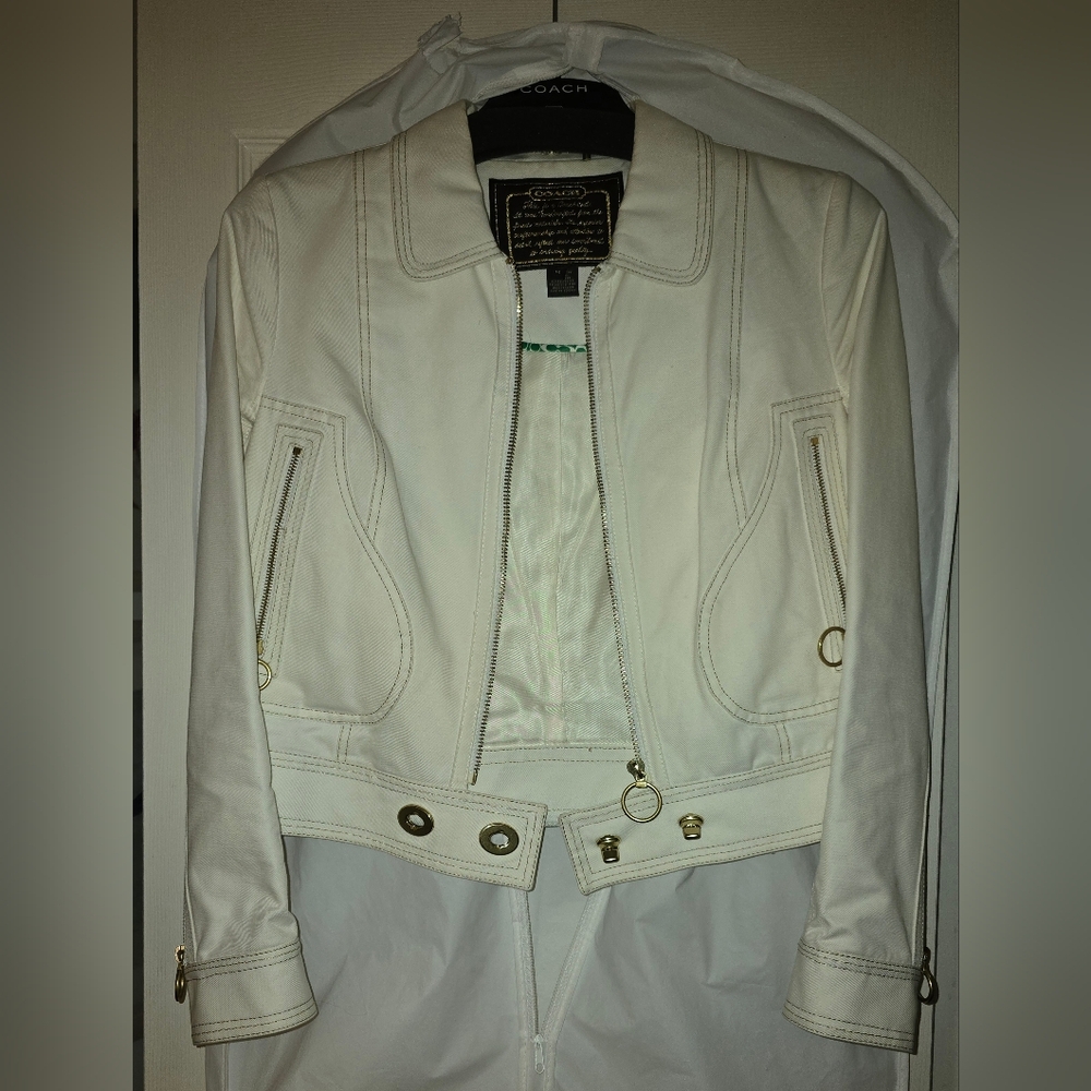 Rare!! Vintage COACH Off-White Jean Jacket